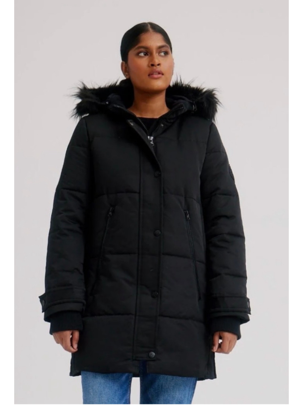 Women's Arctic Expedition Black Puffer Jacket Size 3X Hybradown Feather Down